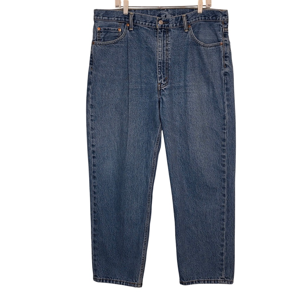 Levi Strauss W40 L30 Mens Blue Denim Jeans Regular Fit Classic Straight Leg